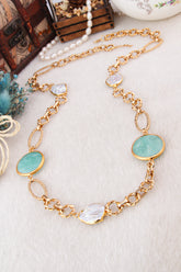 Pearl & Amazonite Necklace